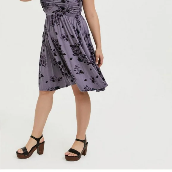 NWOT Purple Floral TORRID Super soft Strappy DRESS - Picture 2 of 5